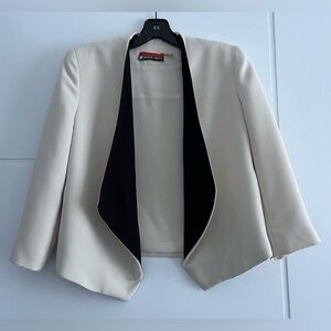 Alice + Olivia Cream and Black Blazer